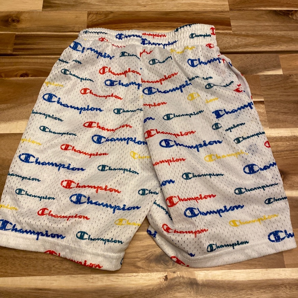 Champion Athletic Shorts - White and Rainbow: Kids small